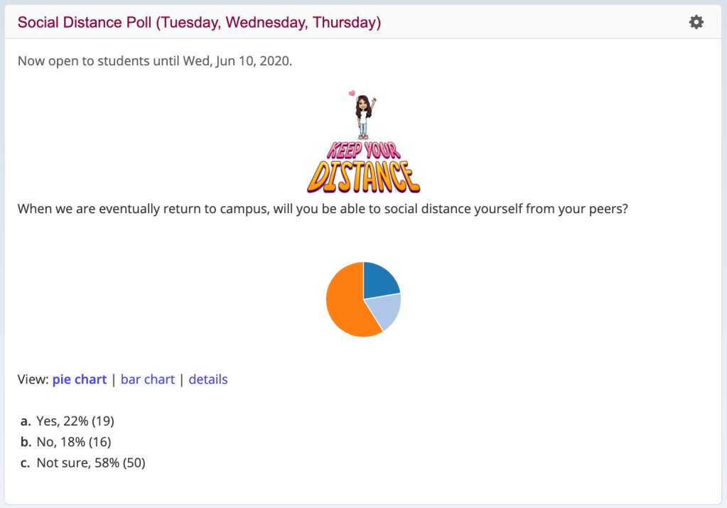 Student poll on social distancing